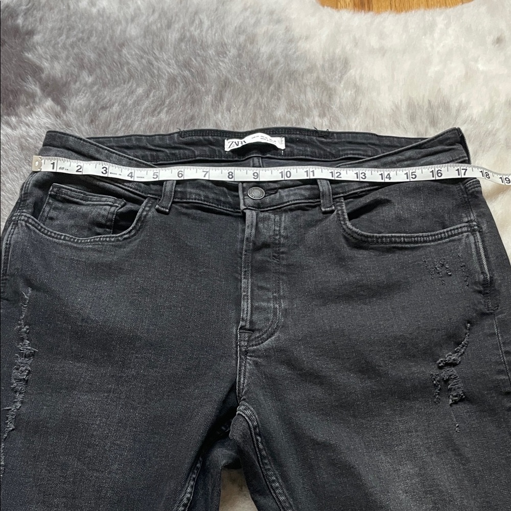 Black Distressed Skinny Jeans - Picture 5 of 7